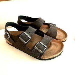 Birkenstock Men’s Milano Vegan Gray/Brown Perfect Condition 🦶